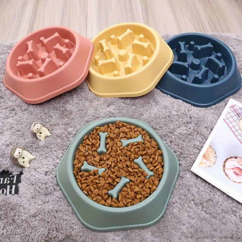 Anti-Gulping Slow Feeder Bowl for Dogs – Prevents Choking & Promotes Healthy Eating – Non-Toxic Plastic