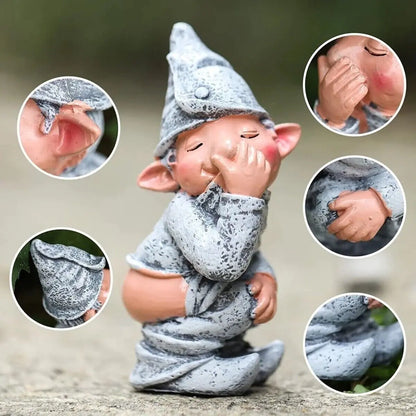 Pooping Naughty Gnome Miniature Statue Funny Resin Dwarf Home Garden Ornament