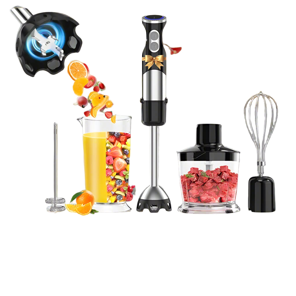 Immersion Blender 5-in-1 Handheld Blender - 1100-watt scratch-resistant blending stick for shakes, purees and smoothies