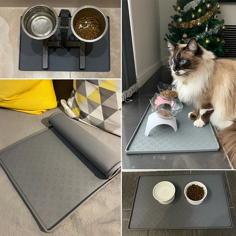 Waterproof Silicone Pet Feeding Mat – Non-Slip Food & Water Placemat for Dogs & Cats