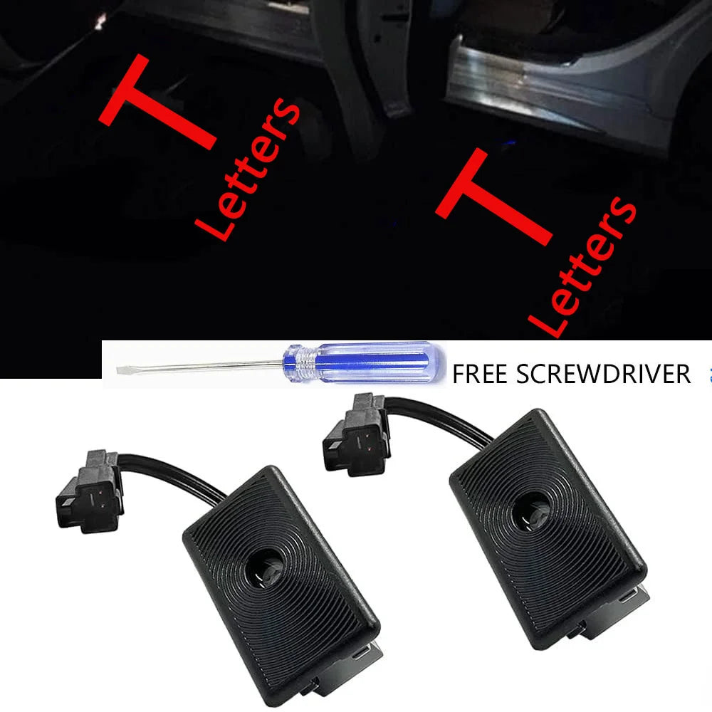 Tesla LED Door Logo Projector Lights – 3D HD Ghost Shadow Welcome Lights for Model Y/3/S/X