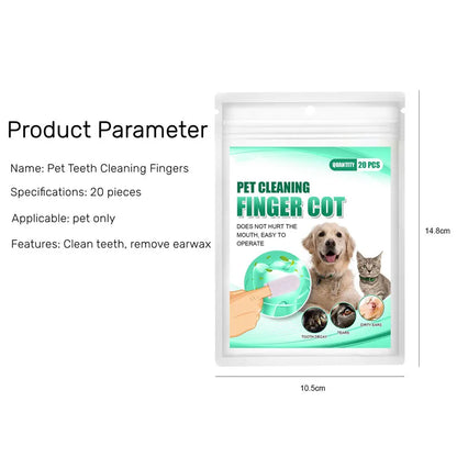 Teeth Cleaning Finger Wipes Disposable Wet Towels Cleaning Teeth Ear Eyes Wipes Pads Tear Stain for Dog Cat Grooming Supplies