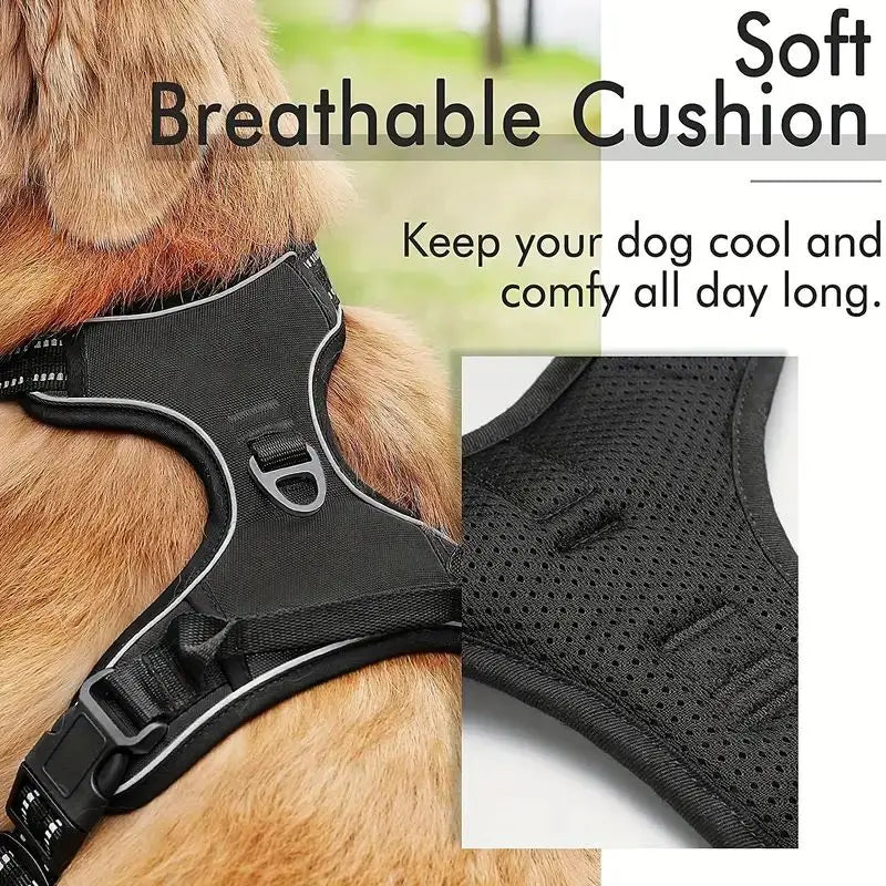 Reflective Dog Harness - Front Clip, Heavy Duty, Easy Control for All Sizes