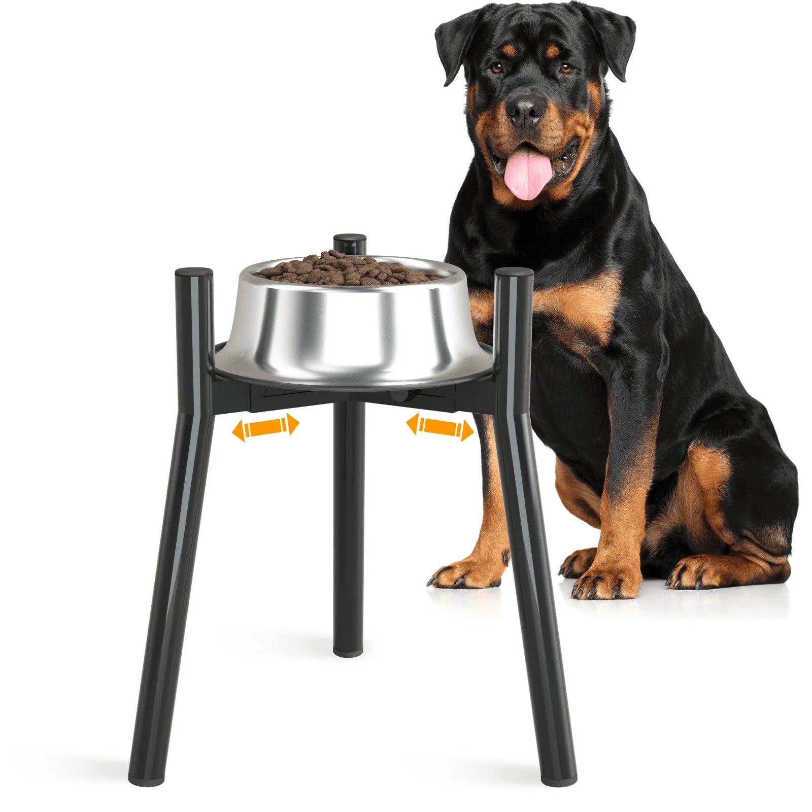 Adjustable Raised Dog Bowl Stand – Metal Feeder Base for Large Dogs – Height Adjustable – Bowls Not Included