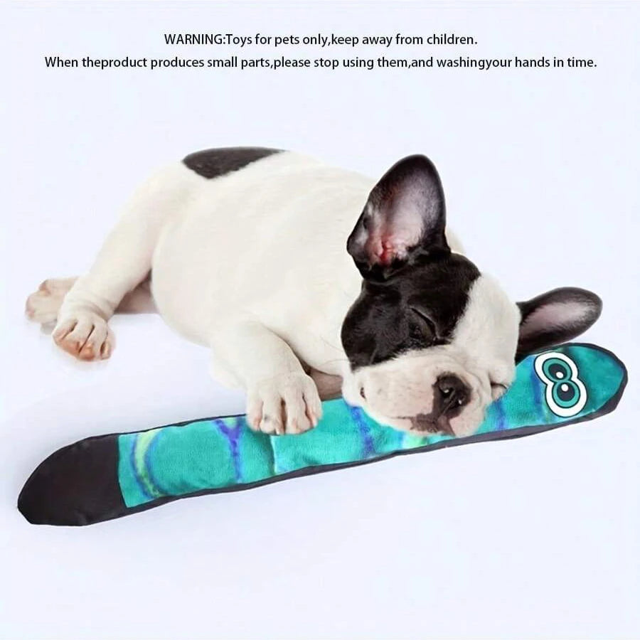 Tough Plush Squeaky Snake Dog Toy – Durable & Fun