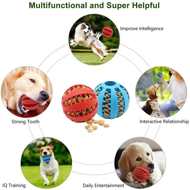 Durable Interactive Dog Toy Ball - Nontoxic, Chew & Food Feeder for Dogs