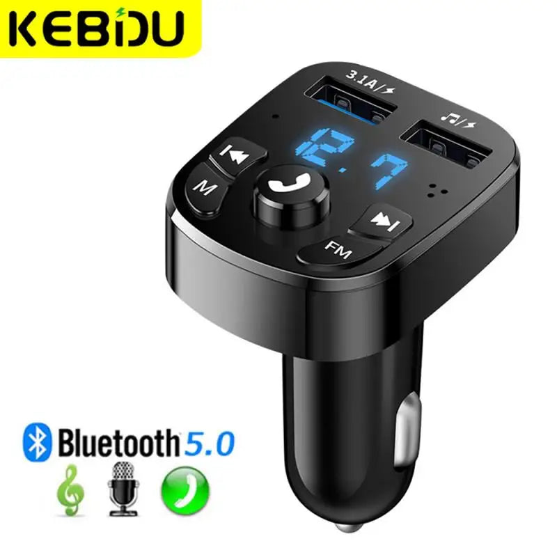 Car Fm Transmitter Bluetooth 5.0 Aux Handsfree Wireless Car Kit Dual Usb Car Charger Auto Radio Fm Modulator Mp3 Player Adapter