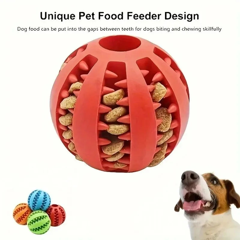 Durable Interactive Dog Toy Ball - Nontoxic, Chew & Food Feeder for Dogs