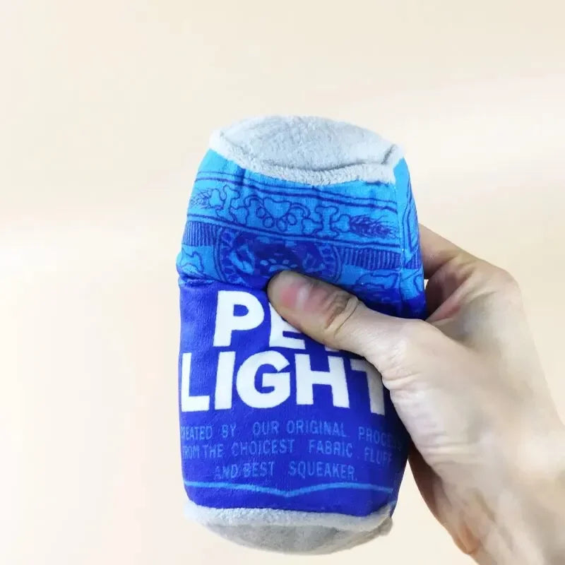 Plush Squeaky Beer Bottle Dog Toy – Bite-Resistant & Fun