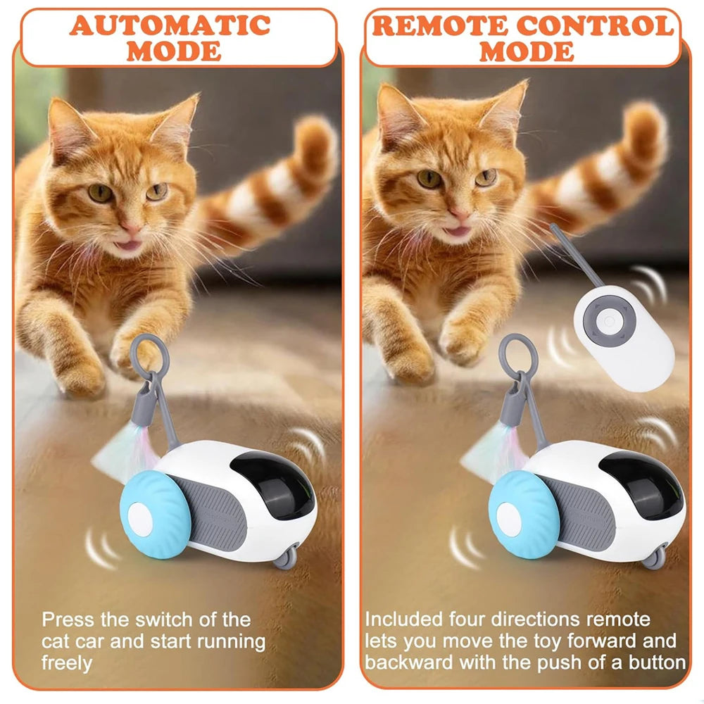 Interactive Pet Toy Car – Automatic & Remote-Controlled Play for Cats and Kittens