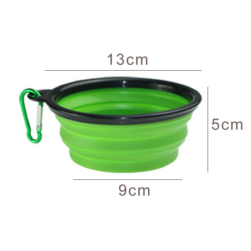 Portable Collapsible Dog Bowl – 350ml Silicone Travel Feeder