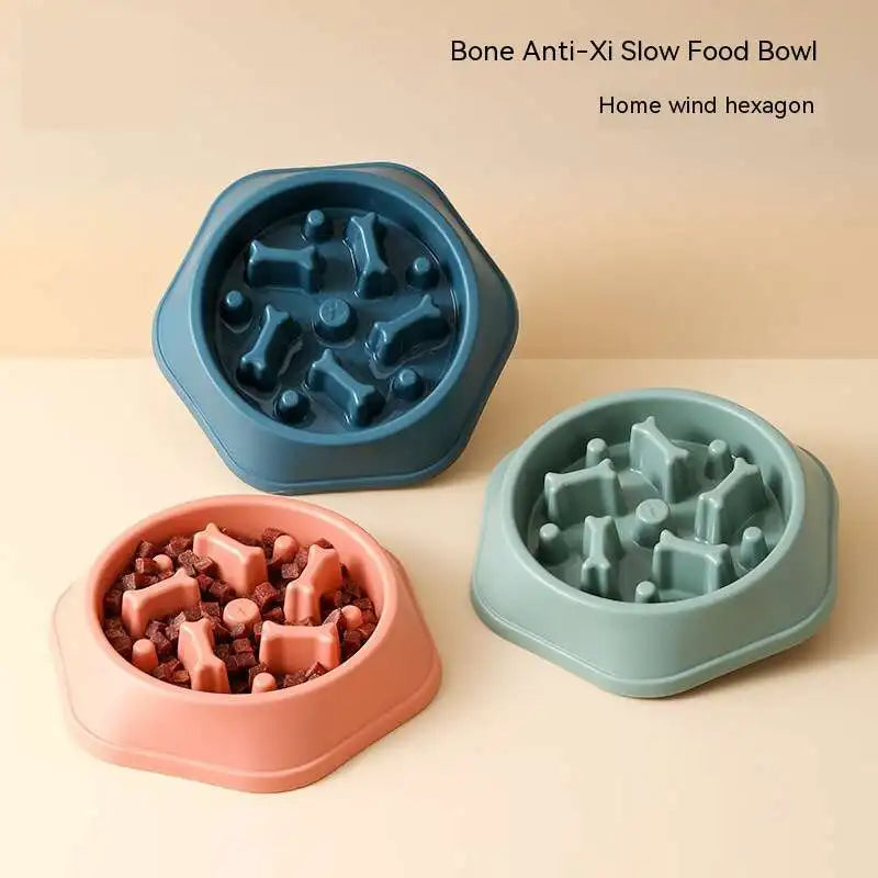 Anti-Gulping Slow Feeder Bowl for Dogs – Prevents Choking & Promotes Healthy Eating – Non-Toxic Plastic