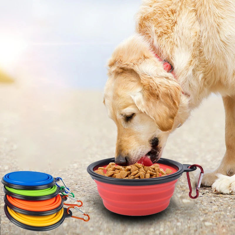 Portable Collapsible Dog Bowl – 350ml Silicone Travel Feeder