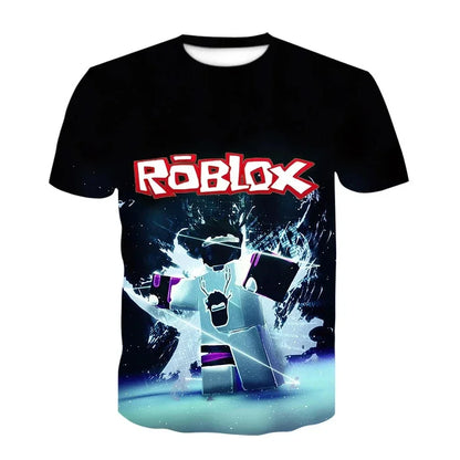 2023 Roblox kid T-shirt Boys Game Sports T-shirt Child Cartoon Short sleeve top 3D Printing Casual Street Harajuku Clothes