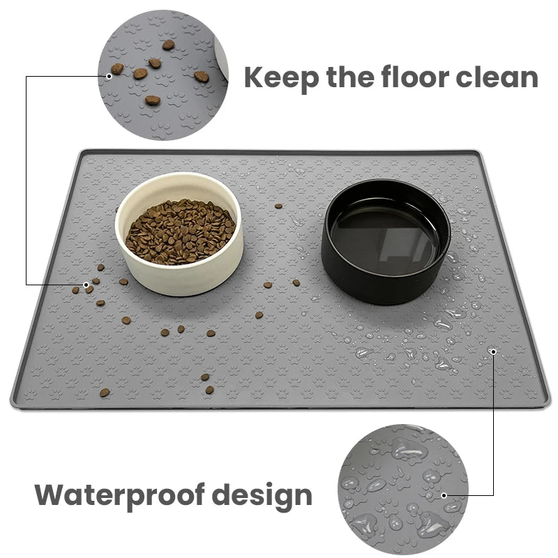 Waterproof Silicone Pet Feeding Mat – Non-Slip Food & Water Placemat for Dogs & Cats