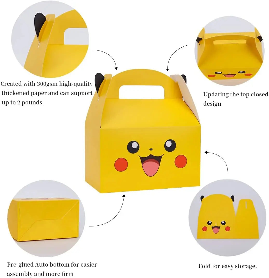 Pokémon Party Gift Bags – Pikachu Candy Favor Boxes for Birthdays