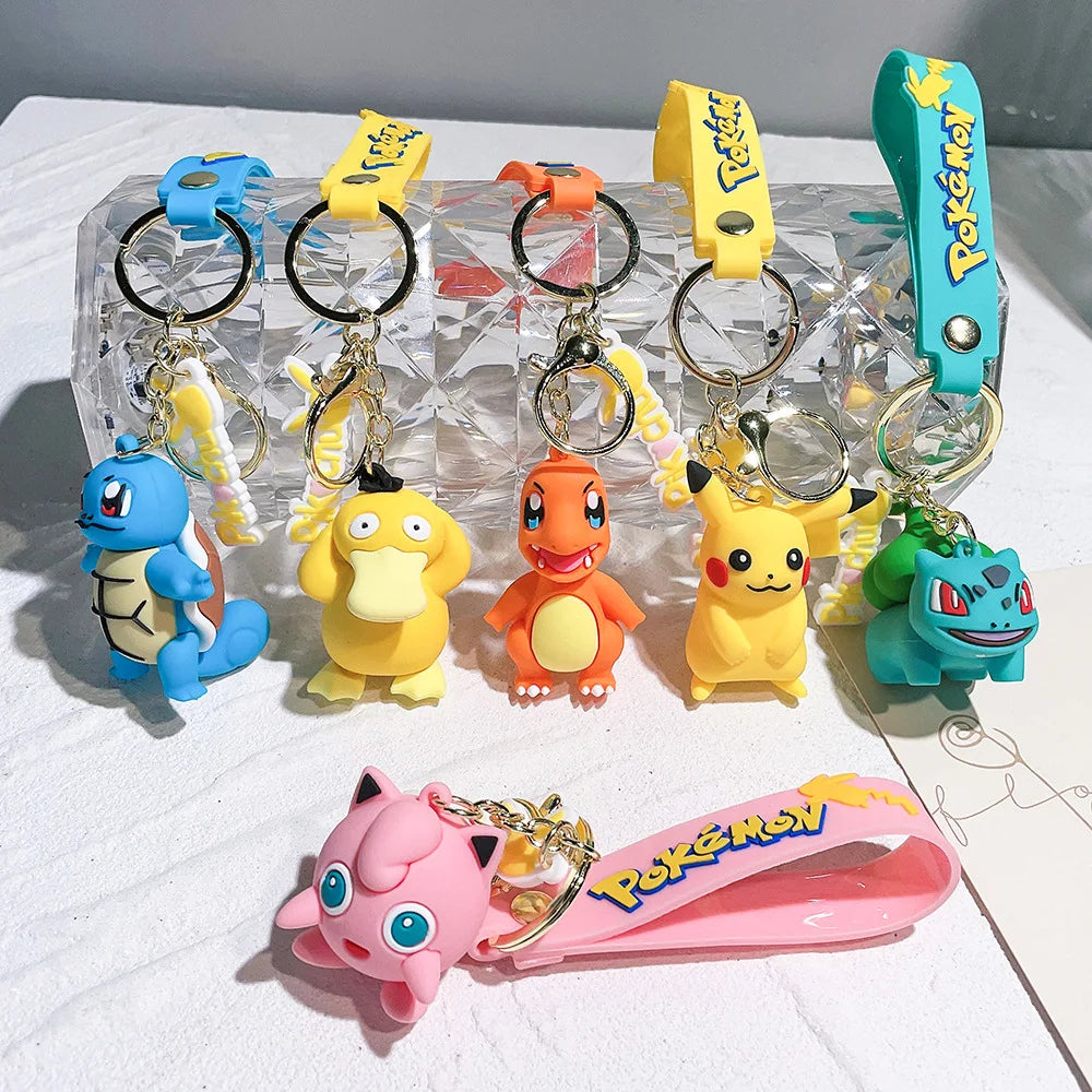 Pokémon Kawaii Keychain Set – Pikachu, Charmander & Psyduck Charms