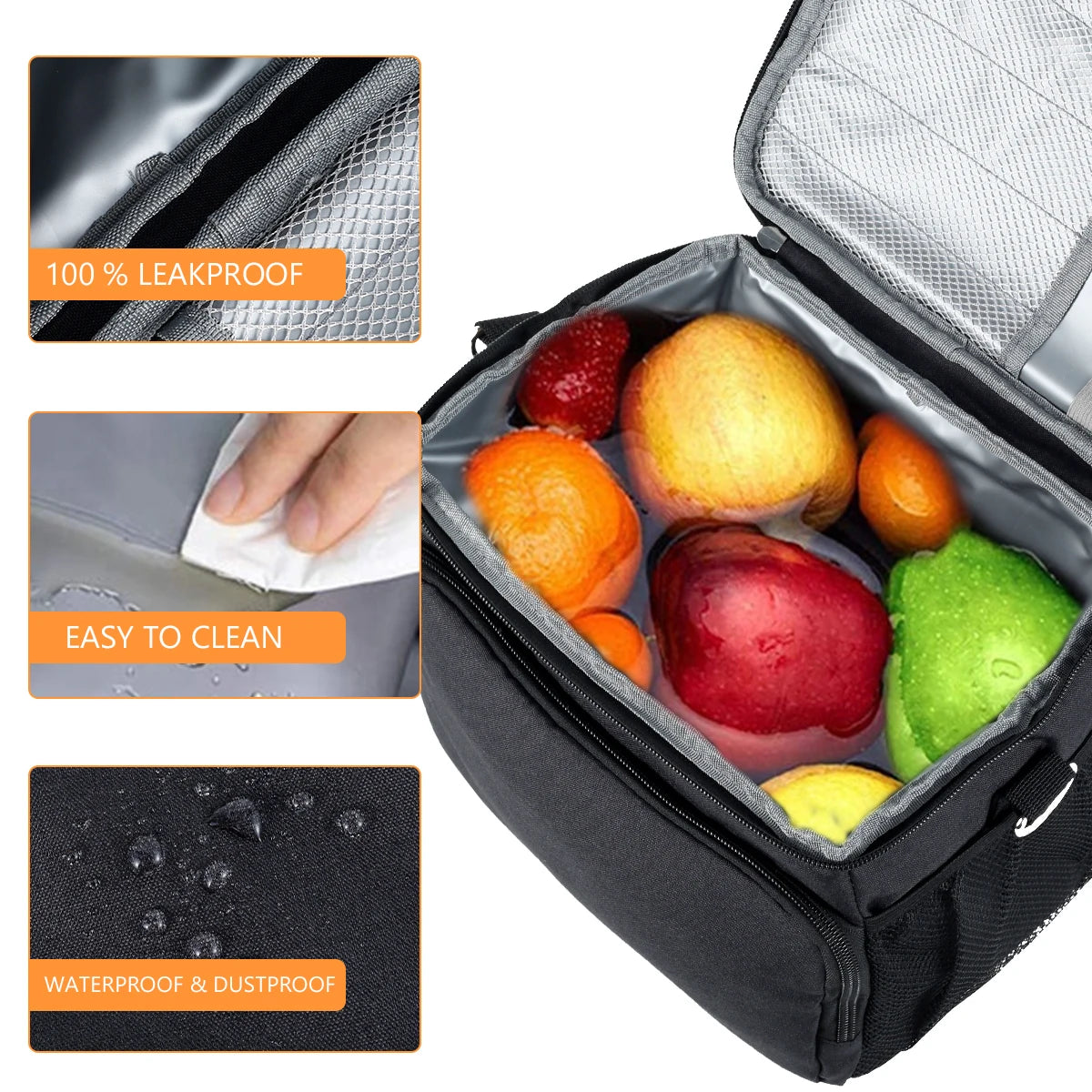 Insulated Lunch Bag for Women Men Large Cooler Bag Reusable Lunch Box Water-Resistant Leakproof Lunch Organizer Thermal