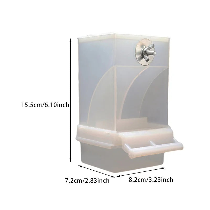 Acrylic No-Mess Automatic Bird Feeder & Drinker – Perch Container For Parrots, Budgerigars & Parakeets, Bird Cage Accessories