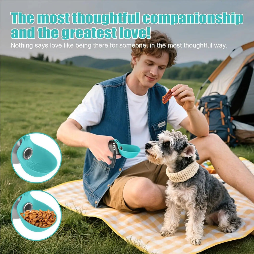Portable Leak-Proof Dog Water Bottle with Silicone Bowl