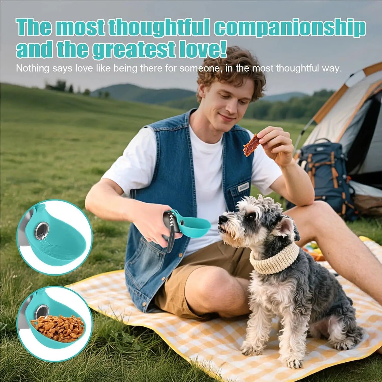Portable Leak-Proof Dog Water Bottle with Silicone Bowl