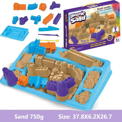 Dynamic Sand Toys  Mould Set DIY Indoor Magic Sand  Color Mud Plasticine Color Sand Educational Toy Kit