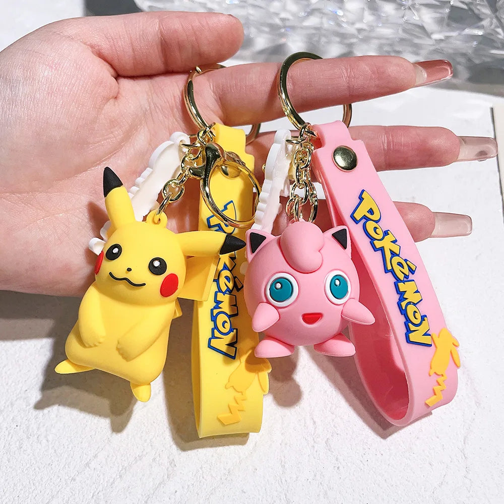 Pokémon Kawaii Keychain Set – Pikachu, Charmander & Psyduck Charms