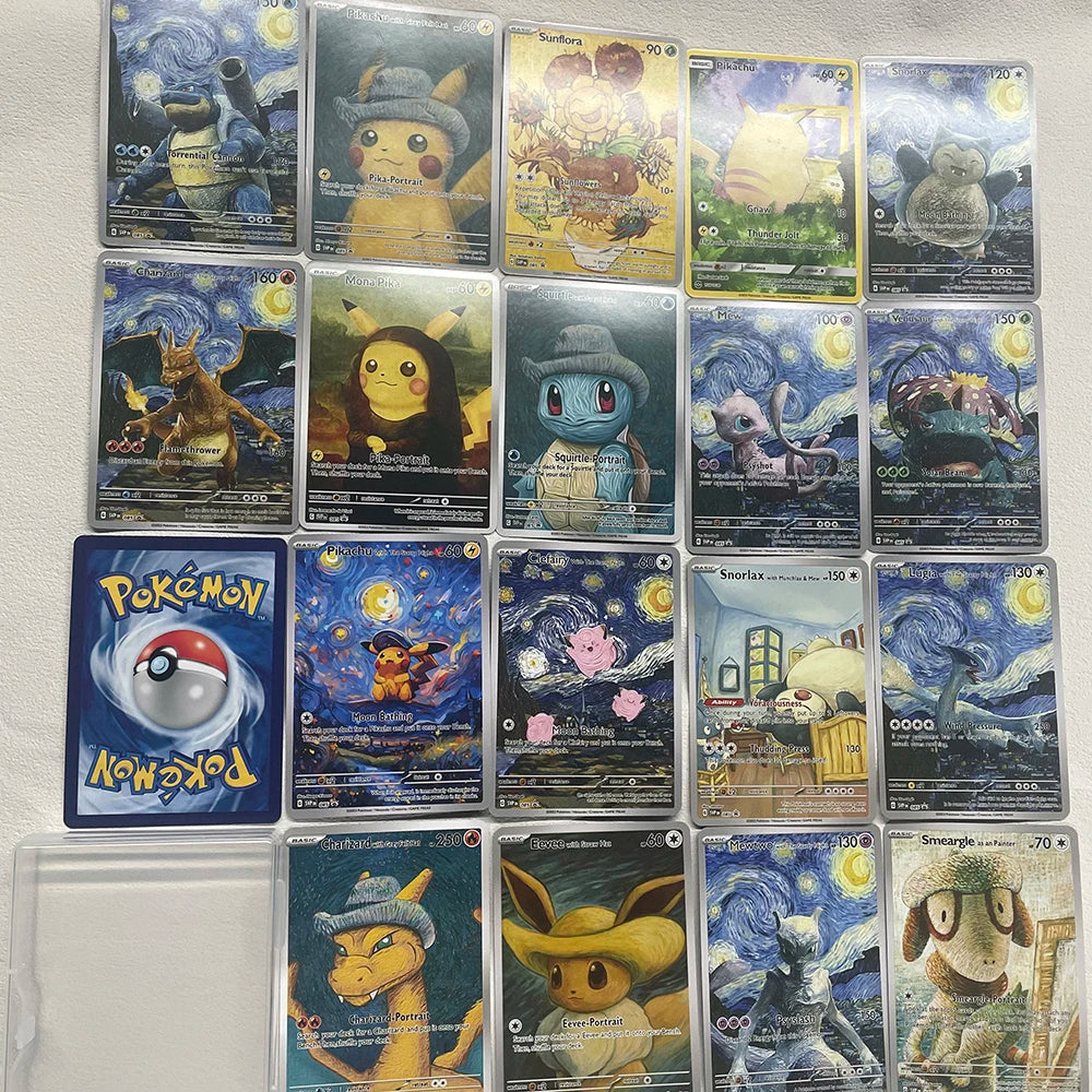 18x Premium Handmade Pokémon Cards – Pikachu, Charizard & Glisten Collector Set
