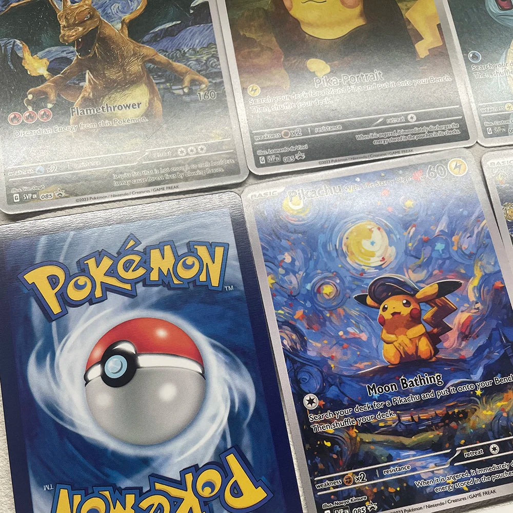 18x Premium Handmade Pokémon Cards – Pikachu, Charizard & Glisten Collector Set
