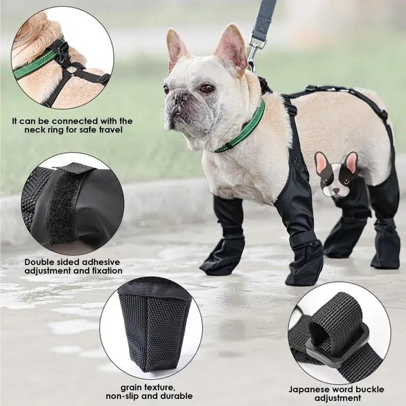 Waterproof Dog Boots – Adjustable, Anti-Slip Paw Protectors for Rain, Snow & Outdoor Walks, Keep Your Pup's Paws Clean & Safe!