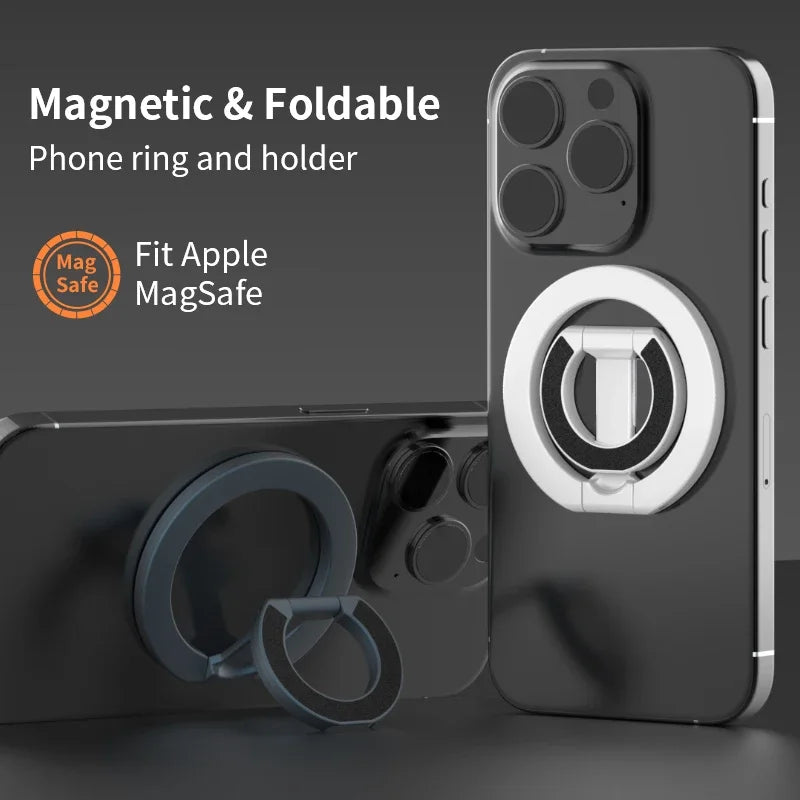 MagSafe Double-Sided Magnetic Phone Ring Holder & Stand – Portable, Foldable Grip & Support for Ultimate Convenience!