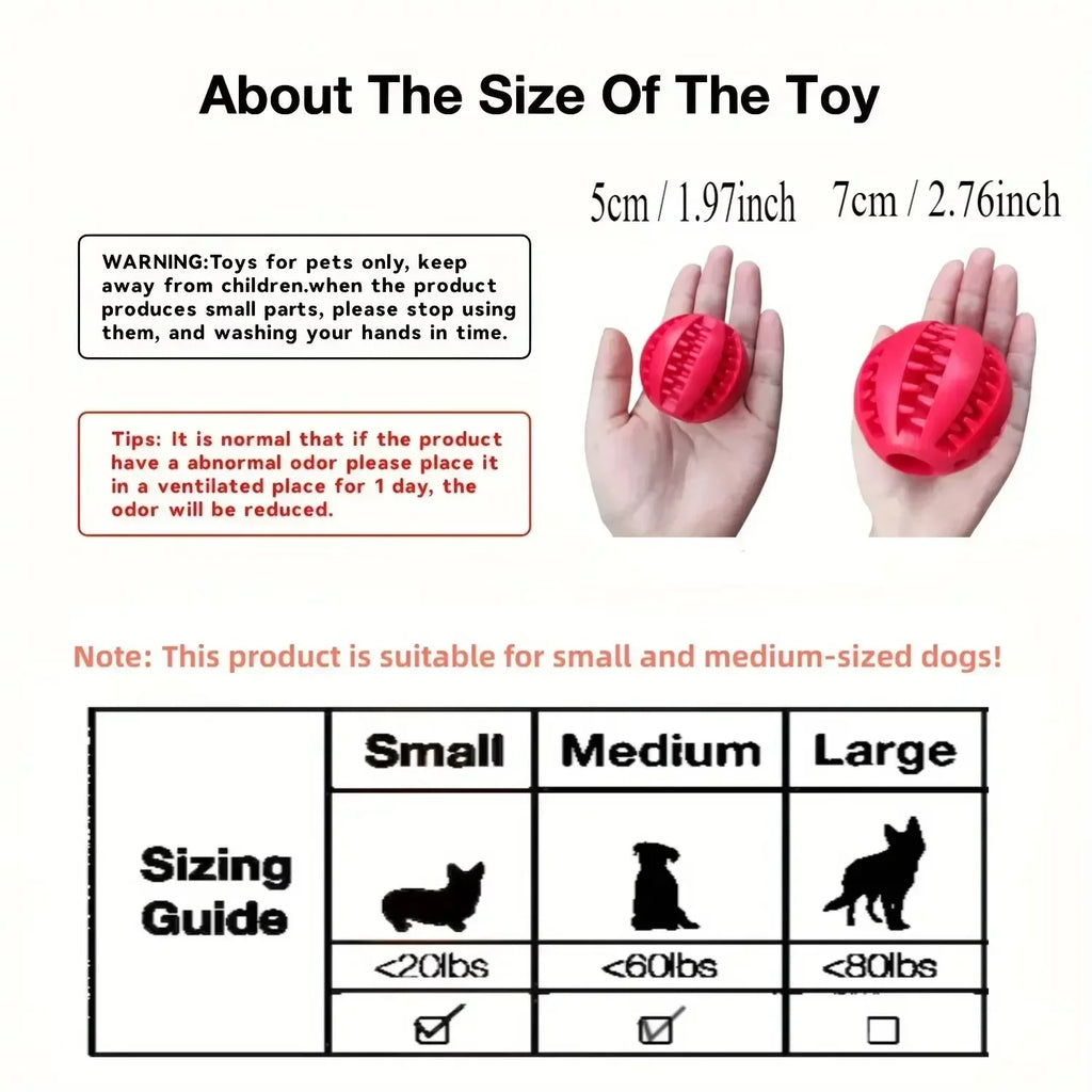 Durable Interactive Dog Toy Ball - Nontoxic, Chew & Food Feeder for Dogs