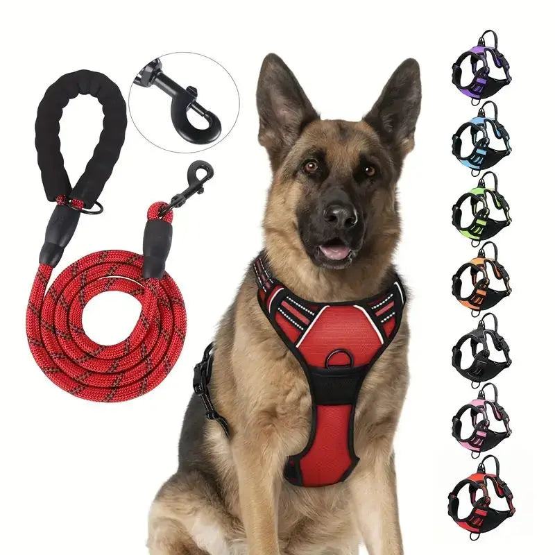 Reflective Dog Harness - Front Clip, Heavy Duty, Easy Control for All Sizes