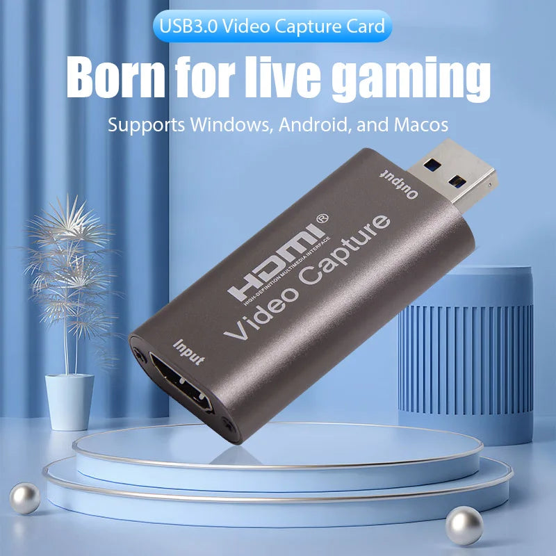 HDMI-compatible USB 3.0 Game Video and Audio Grabber Card Full HD 1080P 30FPS Mini Video Capture Card for Camera Recording