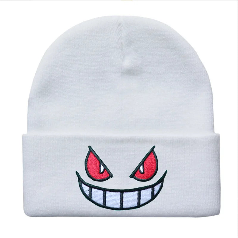 Gengar Kawaii Anime Knitted Hat – Cute 6-Color Wool Embroidery Pullover Cap  – Adorable Pokémon Gift for Winter!