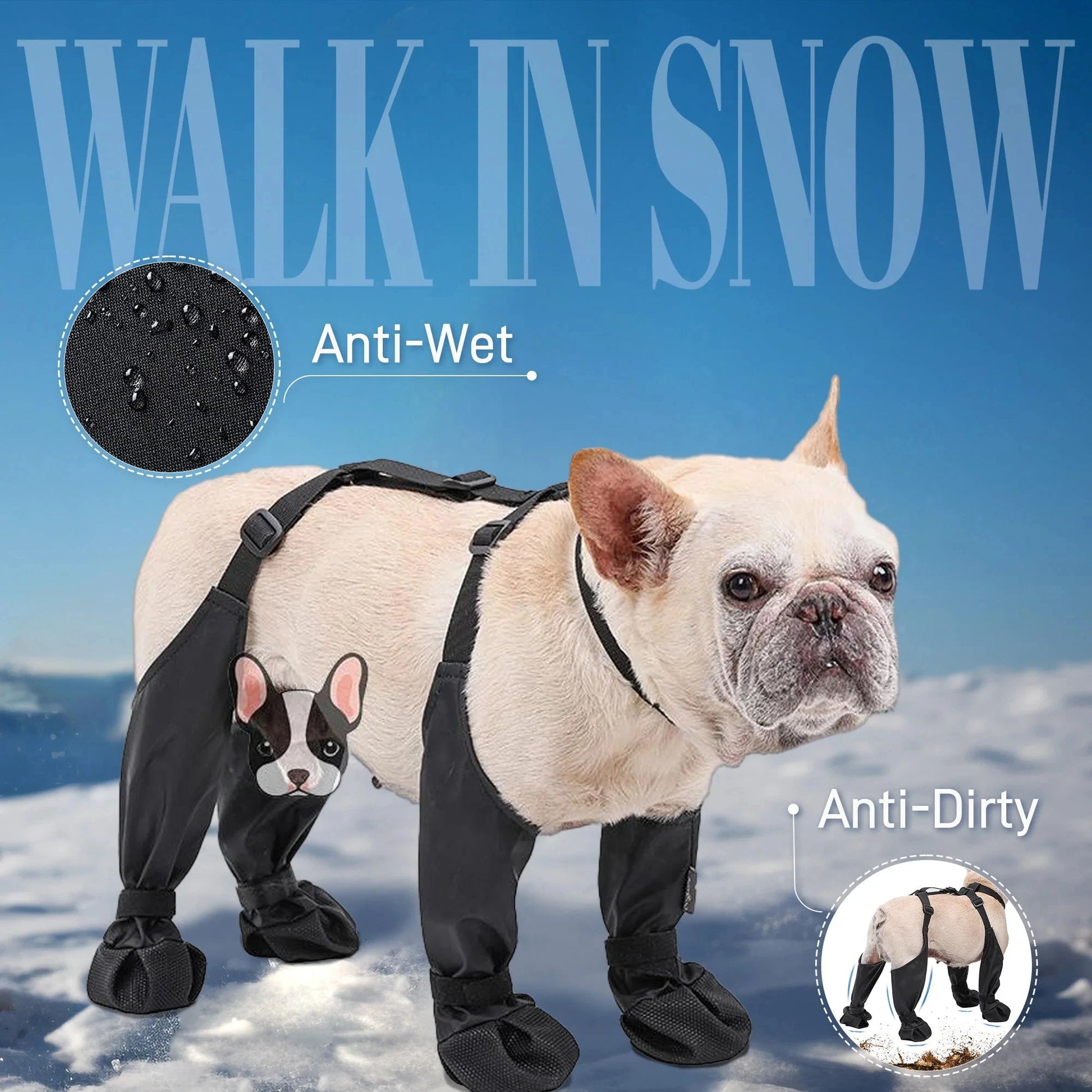 Waterproof Dog Boots – Adjustable, Anti-Slip Paw Protectors for Rain, Snow & Outdoor Walks, Keep Your Pup's Paws Clean & Safe!