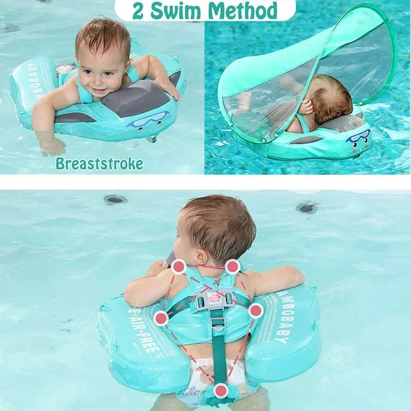 Mambobaby Summer float Non-Inflatable Baby Float with Canopy Waist Chest Floater Spa Buoy Trainer Supplier