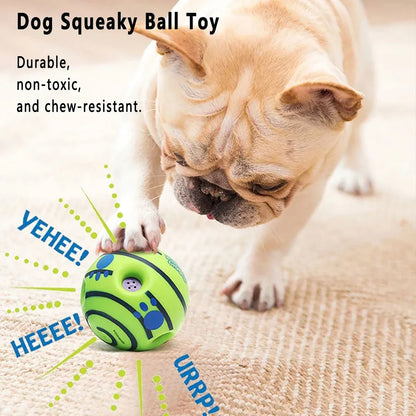 Pet Dog Toy Ball Wobble Wag Giggle Ball Interactive Dog Toy Chew Toy Giggle Sounds Toy When Rolled or Shaken For Pet Dog Fun