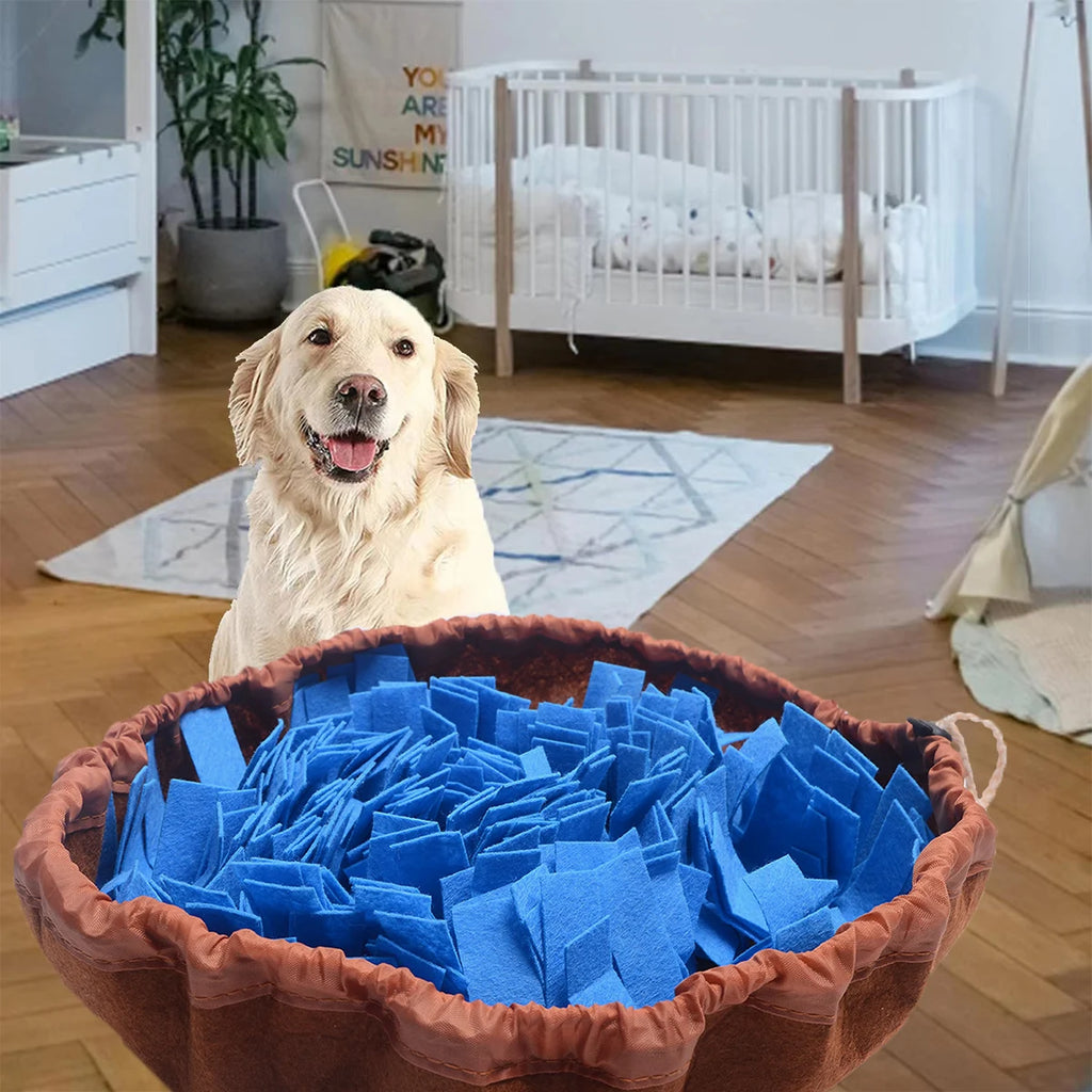 Washable Felt Dog Sniffing Mat – Slow Feeder & Training Toy