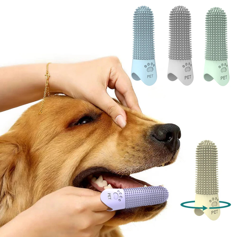 Pet Silicone Finger Toothbrush – Effective Tartar & Plaque Removal for Cats & Dogs