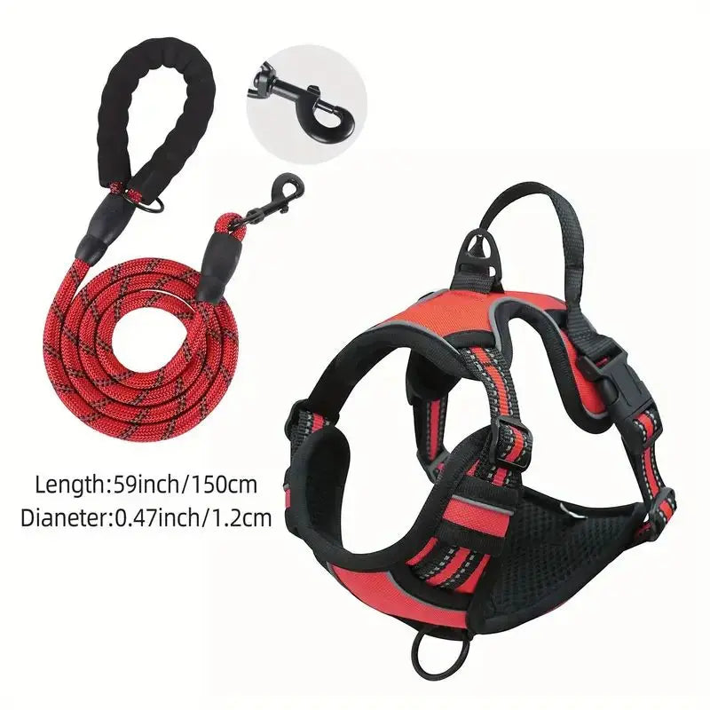 Reflective Dog Harness - Front Clip, Heavy Duty, Easy Control for All Sizes