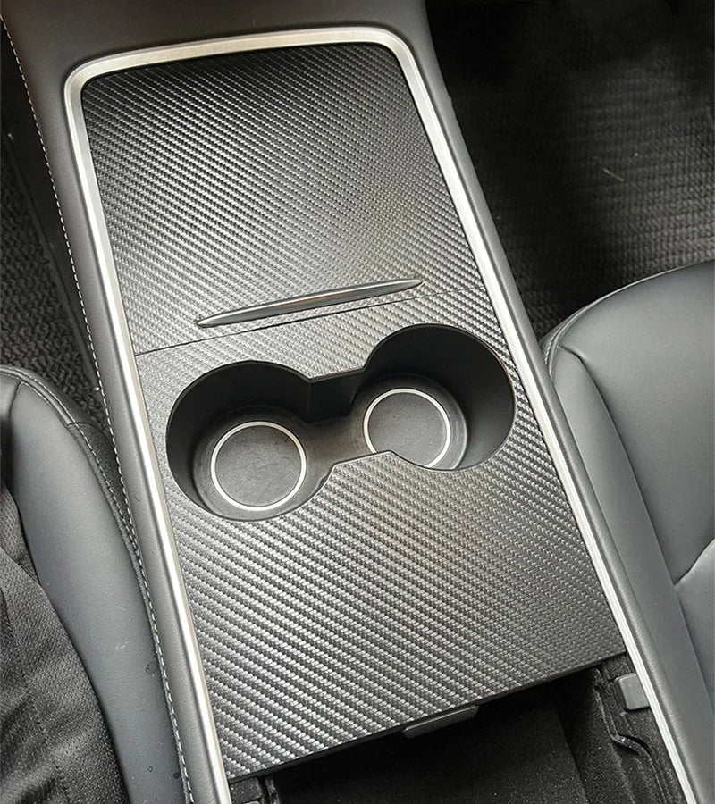 Tesla Model 3/Y 2021-2023 Carbon & Wood Grain Center Console Wrap