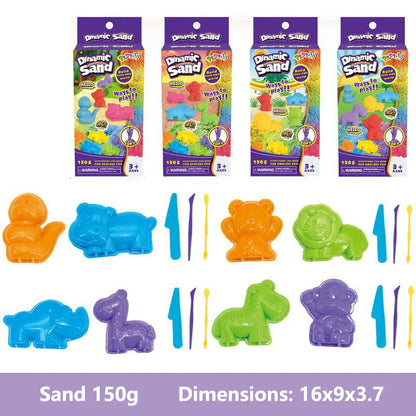 Dynamic Sand Toys  Mould Set DIY Indoor Magic Sand  Color Mud Plasticine Color Sand Educational Toy Kit