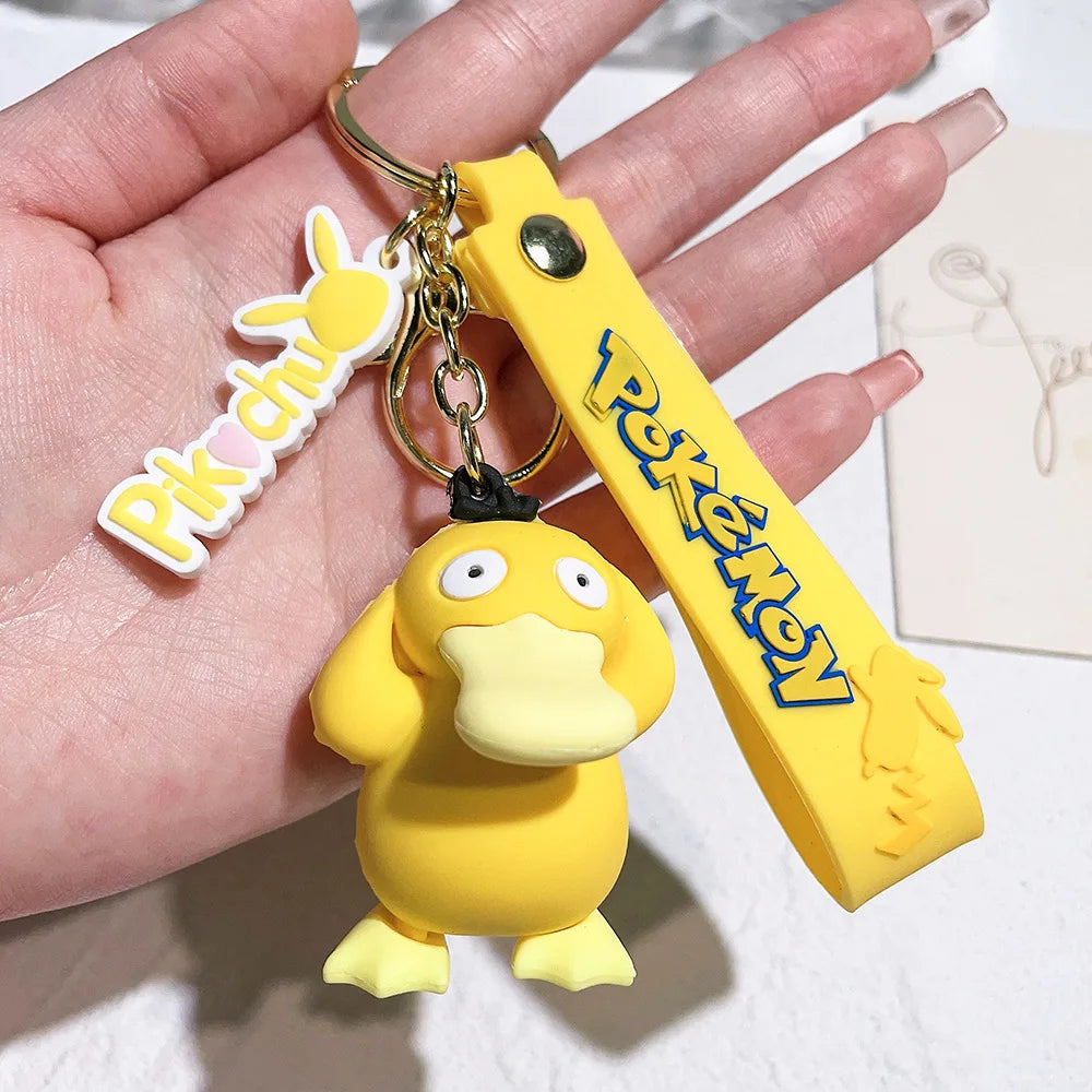 Pokémon Kawaii Keychain Set – Pikachu, Charmander & Psyduck Charms