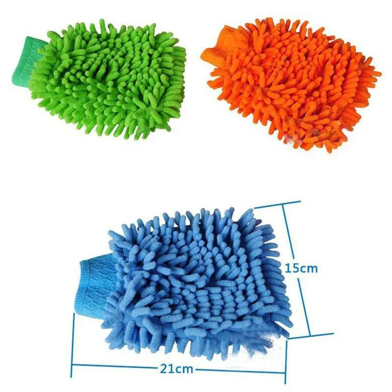 Car Wash Glove Chenille Coral Soft Microfiber Gloves Car Cleaning Towel Cloth Mitt Wax Detailing Brush Auto Cleaning Tools Brush