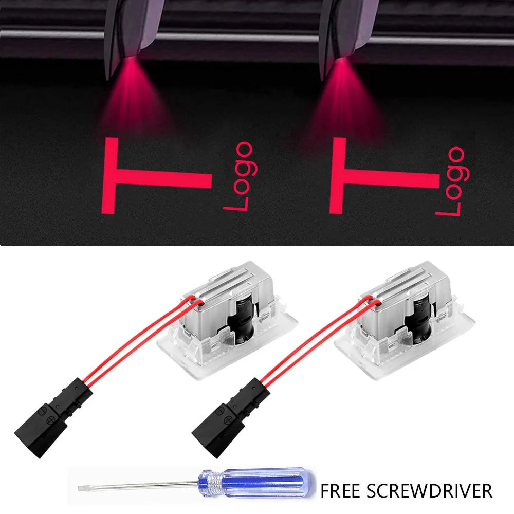 Tesla LED Door Logo Projector Lights – 3D HD Ghost Shadow Welcome Lights for Model Y/3/S/X
