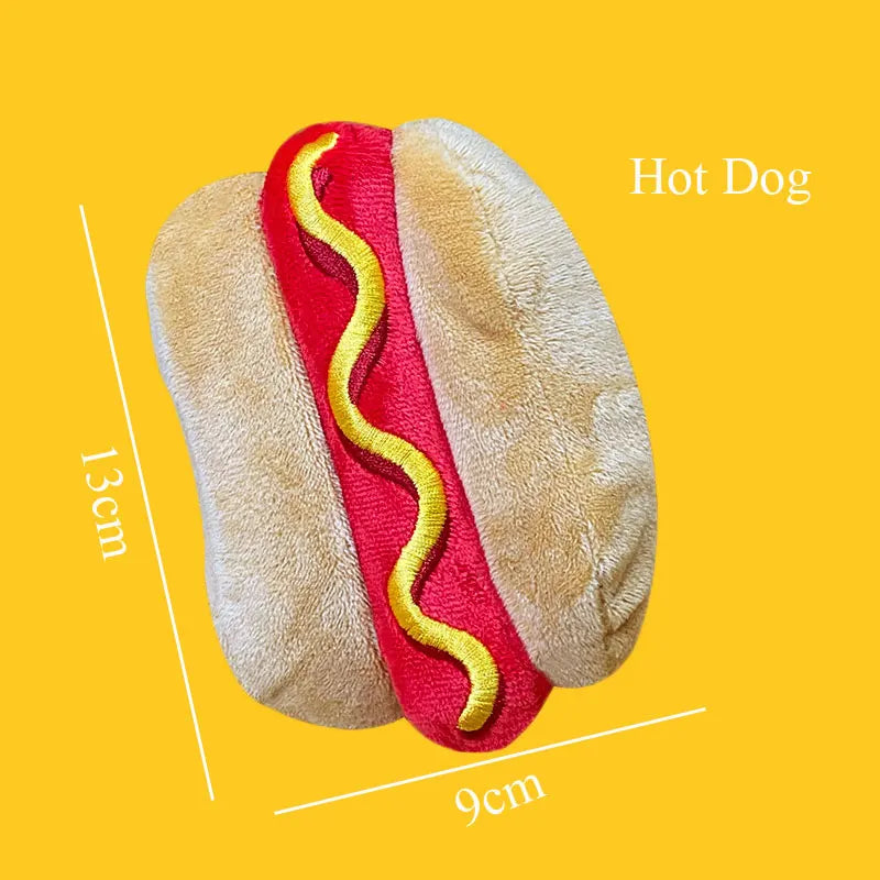 Plush Squeaky Dog Toy – Ice Cream, Fries & Burger Chew Accessories