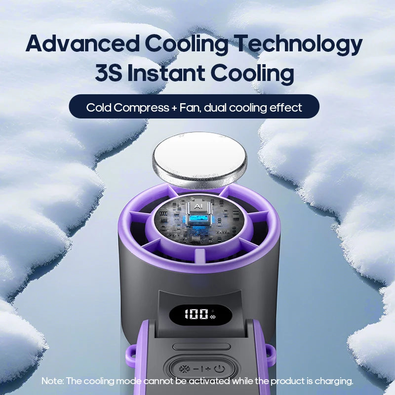 TurboCool Pro – Foldable Mini Handheld Fan, 3600mAh Rechargeable, 100-Speed Adjustable