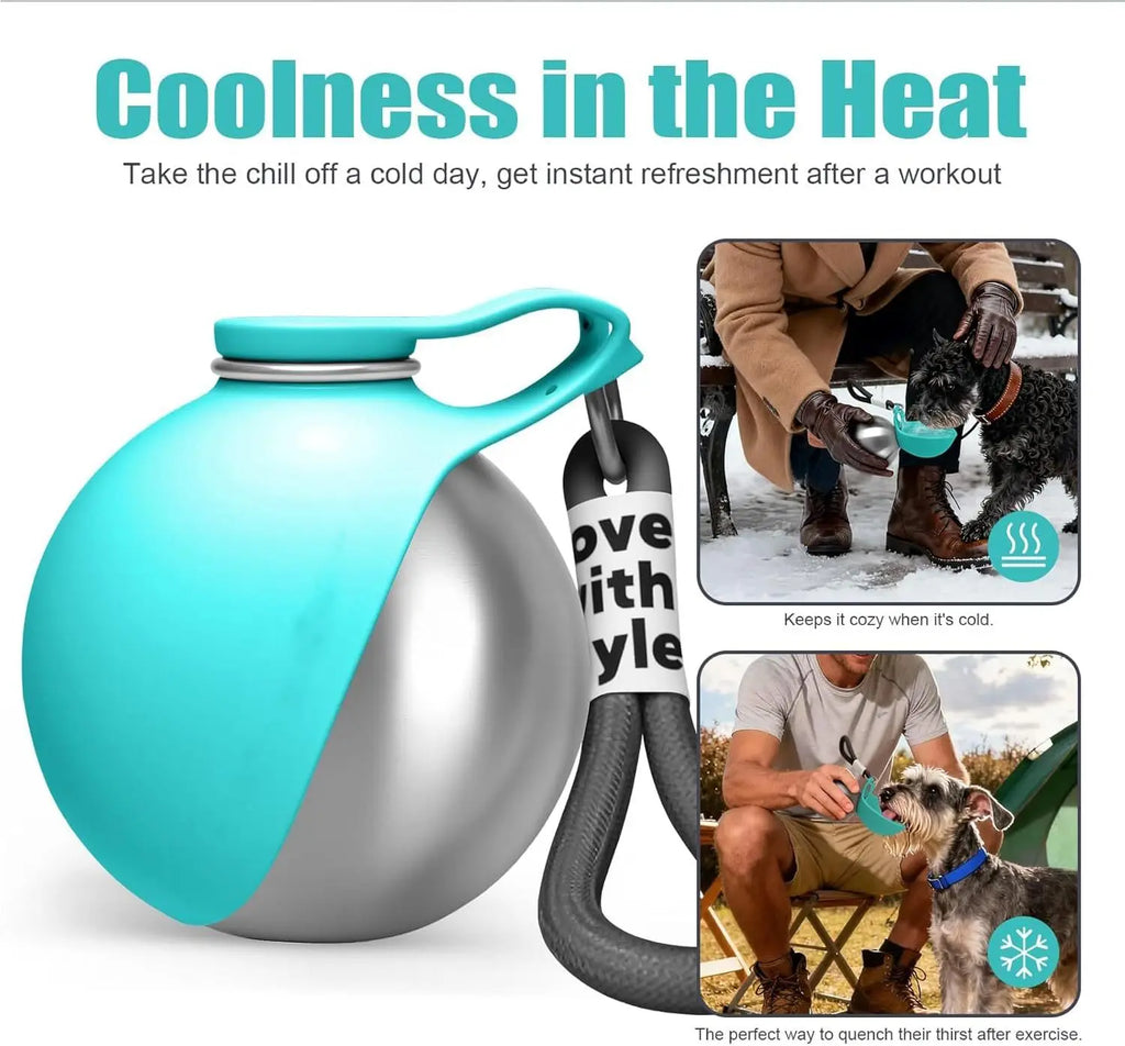 Portable Leak-Proof Dog Water Bottle with Silicone Bowl