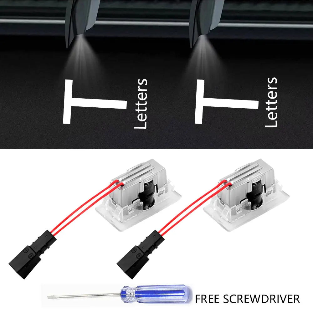 Tesla LED Door Logo Projector Lights – 3D HD Ghost Shadow Welcome Lights for Model Y/3/S/X